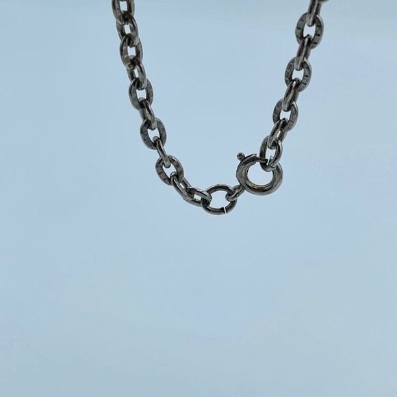 AVON Jeweled Romanesque Cross Silver Tone Long Necklace Vintage Crucifix Pendant - Picture 6 of 10